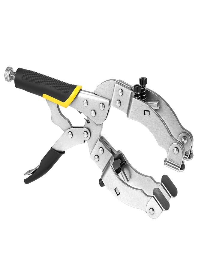 QWORK Locking C-Clamp Pipe and Tube Clamp - 11-Inch Grip with 4 Pads & Rubber Handle for Welding & Woodworking - Image 1