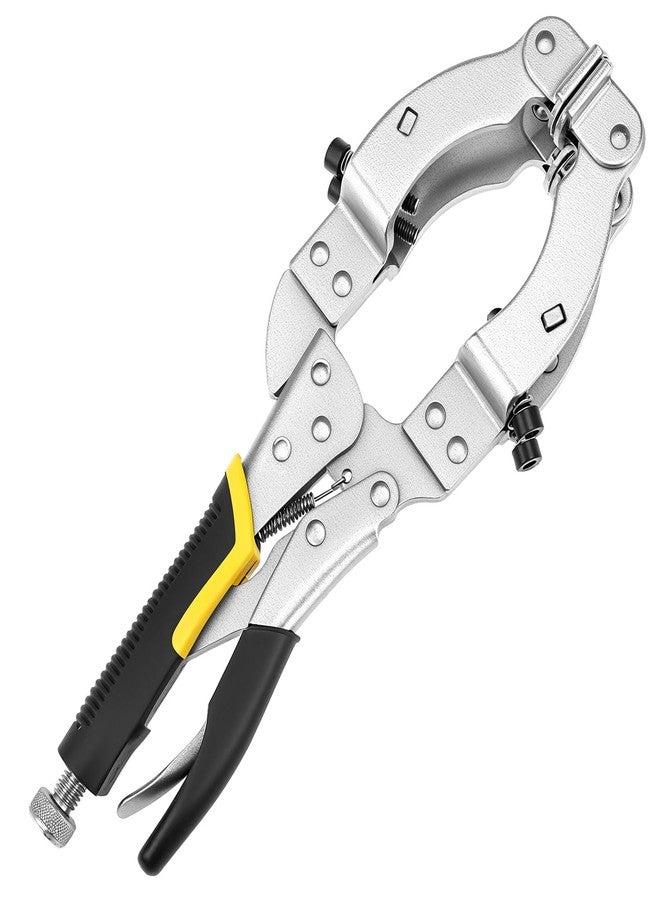 QWORK Locking C-Clamp Pipe and Tube Clamp - 11-Inch Grip with 4 Pads & Rubber Handle for Welding & Woodworking - Image 2