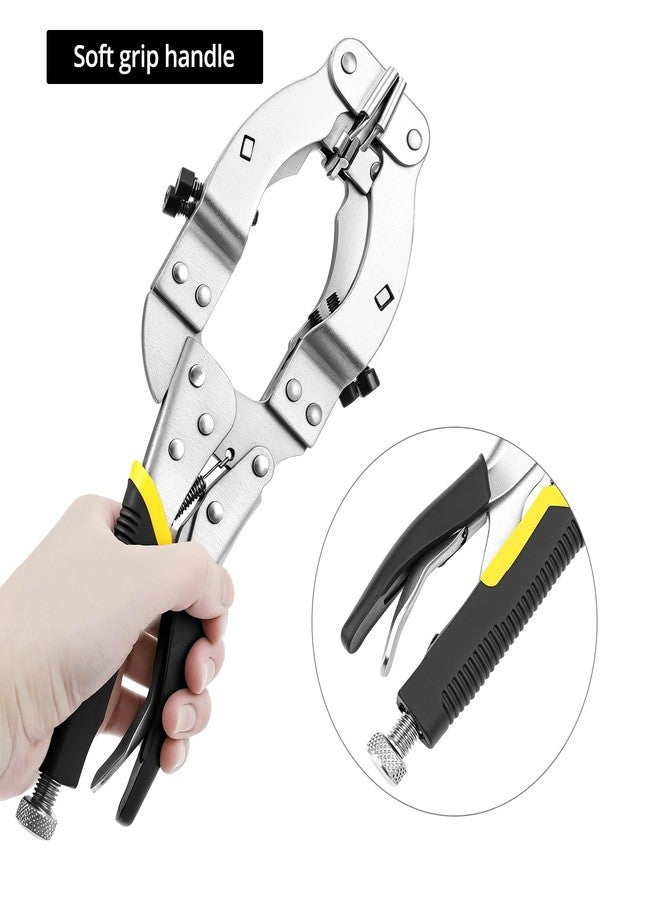 QWORK Locking C-Clamp Pipe and Tube Clamp - 11-Inch Grip with 4 Pads & Rubber Handle for Welding & Woodworking - Image 5