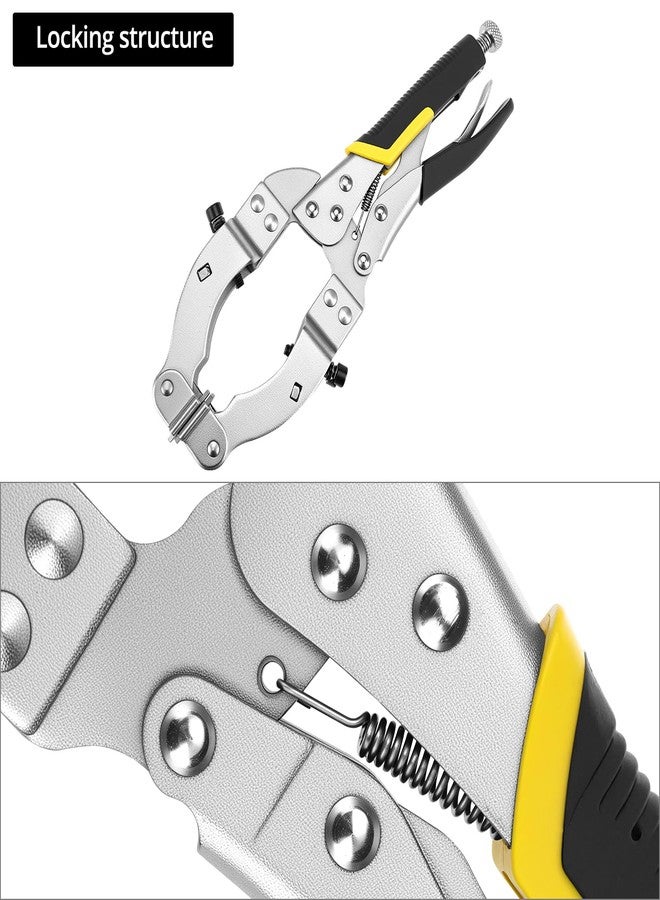 QWORK Locking C-Clamp Pipe and Tube Clamp - 11-Inch Grip with 4 Pads & Rubber Handle for Welding & Woodworking - Image 3