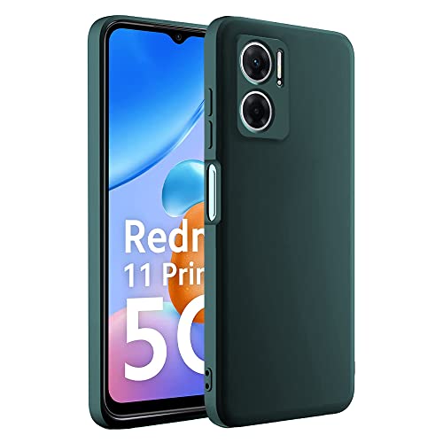 Winble Back Case Cover for Redmi 11 Prime 5G Back Cover Case Camera Protection Soft Liquid Silicone Protective Back Cover Designed for Redmi 11 Prime 5G (Green) - Image 1