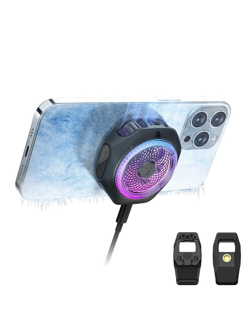 BLACK SHARK Phone cooler Black Shark 4 Pro Magcooler – 27W High-Performance Magnetic Phone & iPad Cooler for Gaming and Live Streaming – Cooling Fan for Smartphones, iPads, and Tablets (Perfect for PUBG Mobile, COD, and More)  - Image 2