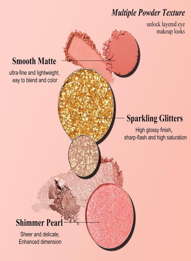 كيدا باليت ظلال العيون KYDA بـ 12 لونًا من الوردي الدافئ، ظلال عيون لامعة فائقة اللمعان بلون الذهب الوردي، باليت ظلال عيون غير لامعة بلون برتقالي وردي ناعم، بودرة ناعمة قابلة للمزج، مكياج عيون بألوان دافئة - Image 3