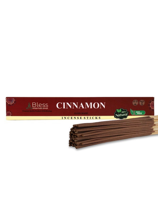 Bless International - Bless-Cinnamon-Incense-Sticks 100%-Natural-Handmade-Hand-Dipped-Incense-Sticks Organic-Chemicals-Free For-Purification-Relaxation-Positivity-Yoga-Meditation The-Best-Woods-Scent (25 Sticks (40Gm)) - Image 1