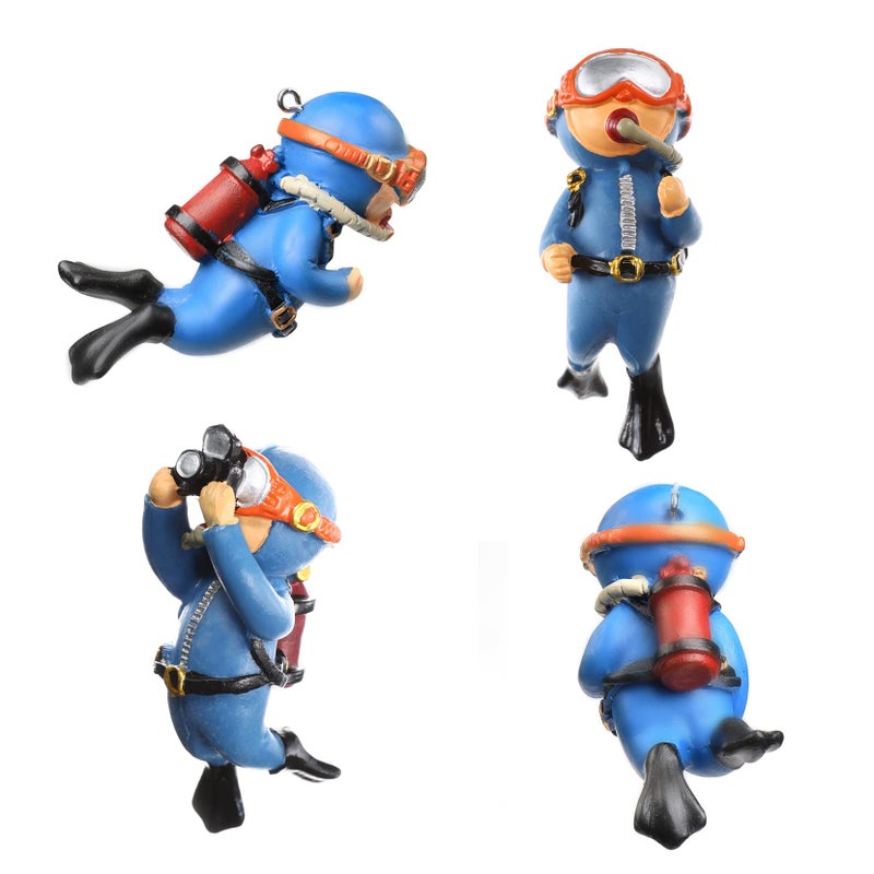 SUPTEC 2-Pack Cute Little Diver Fish Tank Decorations Aquarium Decoration Floating Aquarium Accessories Fish Playmate for Fish Tank Suitable for All Kinds of Fish and Fish Tanks Swimming Pool - Image 4
