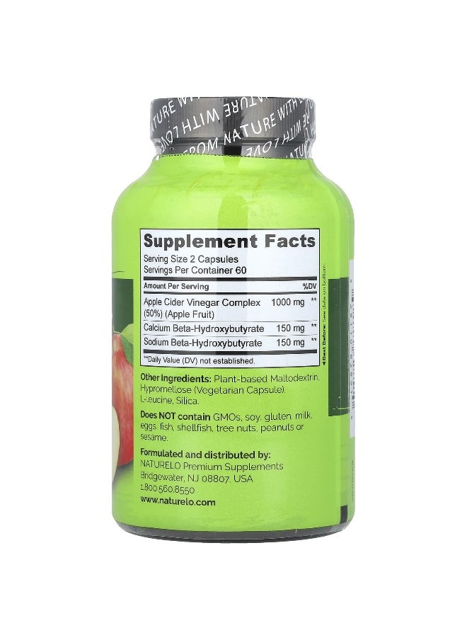 NATURELO NATURELO, Apple Cider Vinegar , 120 Vegetarian Capsules  - Image 2