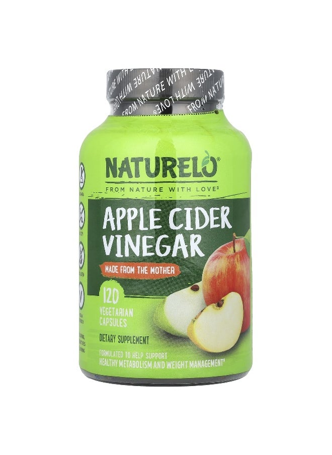 NATURELO NATURELO, Apple Cider Vinegar , 120 Vegetarian Capsules  - Image 1
