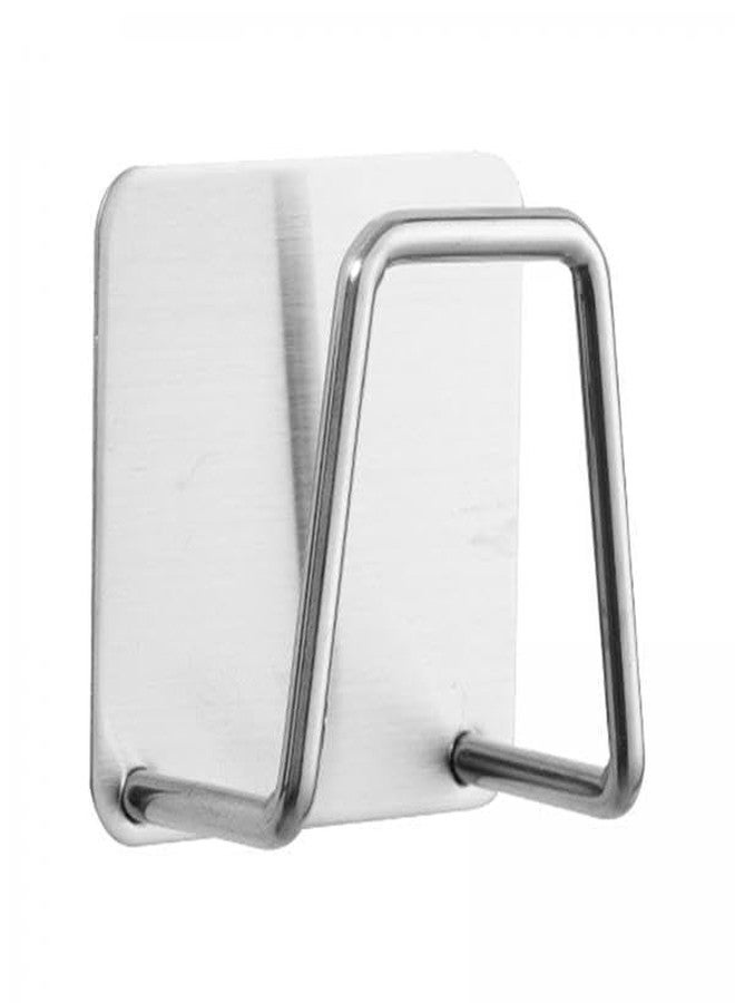 CLICKSY 1 Pcs Adhesive Sponge Holder for Kitchen Sink, Stainless Steel Scrubber Hanger Caddy Accessories Storage Rack Stand for Scratch Scrub Dishcloth Dishrag Wool Exfoliate Strainer Stopped - Image 1