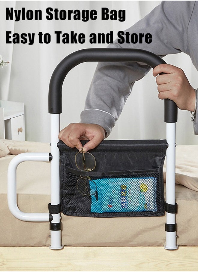 XiuWoo Bed Assist Rail Adult Bedside Standing Bar for Seniors Elderly Handicap Adjustable Fall Prevention Safety Handle Guard Long Hand Bedrail Grab Bar Cane  - Image 4