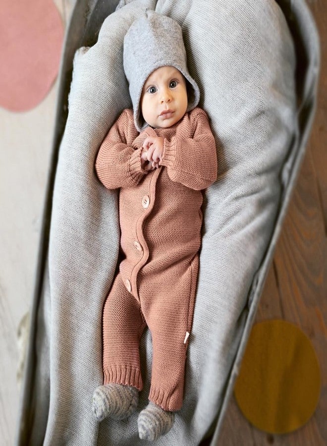 Ecoable Merino Wool Baby Coverall, Knit Long Sleeve Jumpsuit Romper | One-Piece Winter Outfit for Boys and Girls, Soft Organic Button-Up Layer (EU 62/68, Soft Pink) - Image 2