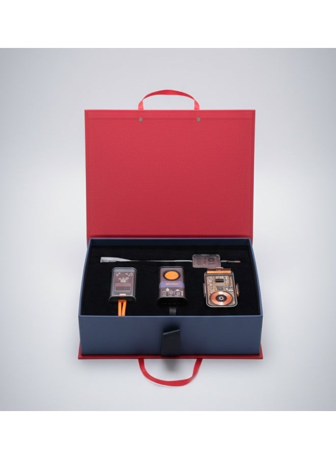 Vierex 4-in-1 Transparent Wireless Charging Gift Set – Auto-Hold Mobile Stand, Bluetooth Speaker, Fast Charging Power Bank & 3-in-1 Cable – Compatible with Android & iOS – With Gift Box - Image 1