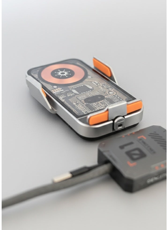 Vierex 4-in-1 Transparent Wireless Charging Gift Set – Auto-Hold Mobile Stand, Bluetooth Speaker, Fast Charging Power Bank & 3-in-1 Cable – Compatible with Android & iOS – With Gift Box - Image 5