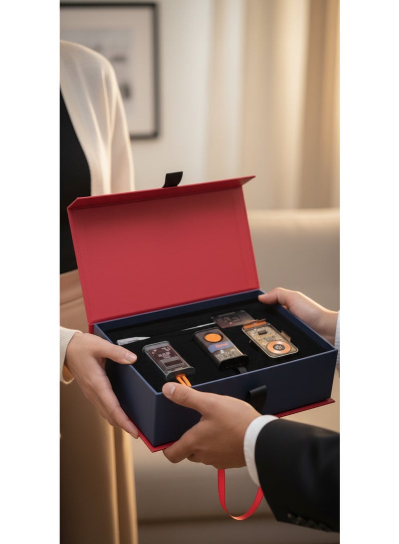 Vierex 4-in-1 Transparent Wireless Charging Gift Set – Auto-Hold Mobile Stand, Bluetooth Speaker, Fast Charging Power Bank & 3-in-1 Cable – Compatible with Android & iOS – With Gift Box - Image 2