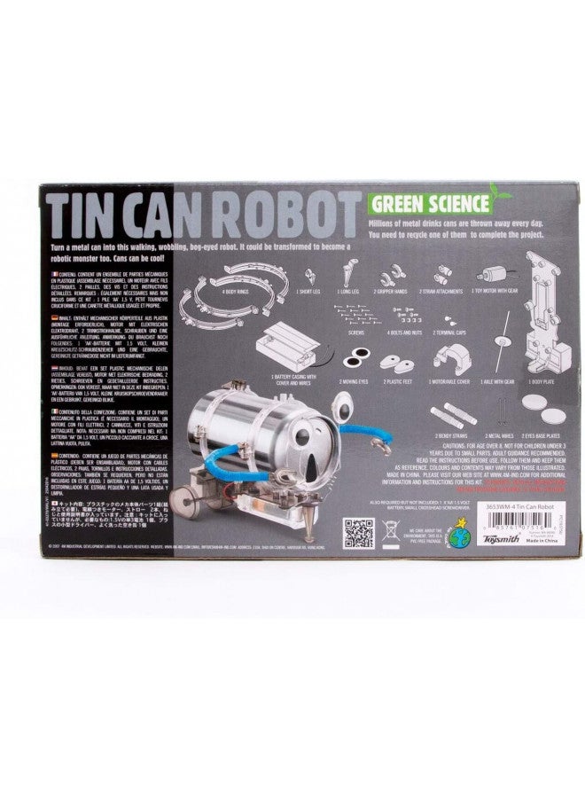 4M Toysmith, KidzRobotix Tin Can Robot, DIY Science Kits STEM Powered Kids, For Boys & Girls Ages 8+ - Image 5