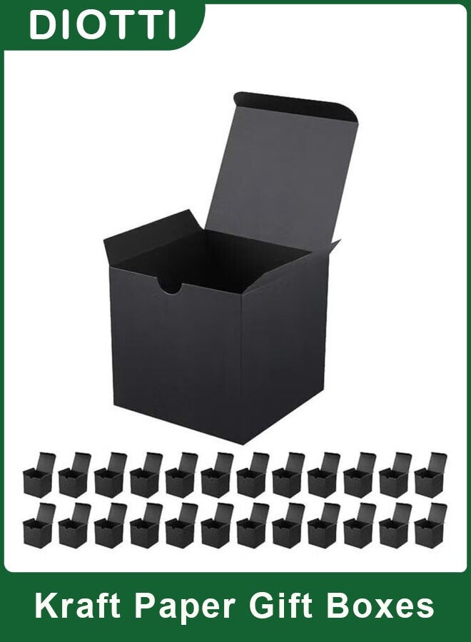 Gift Boxes, Gradient Gift Box with Lid Recycled Kraft Paper Favor Boxes Bridesmaid Proposal Boxes Christmas Gift Box for Bridesmaids Proposal, Crafting, Cupcake, Wedding (25 pcs, 8 * 8 * 8 cm,Black)