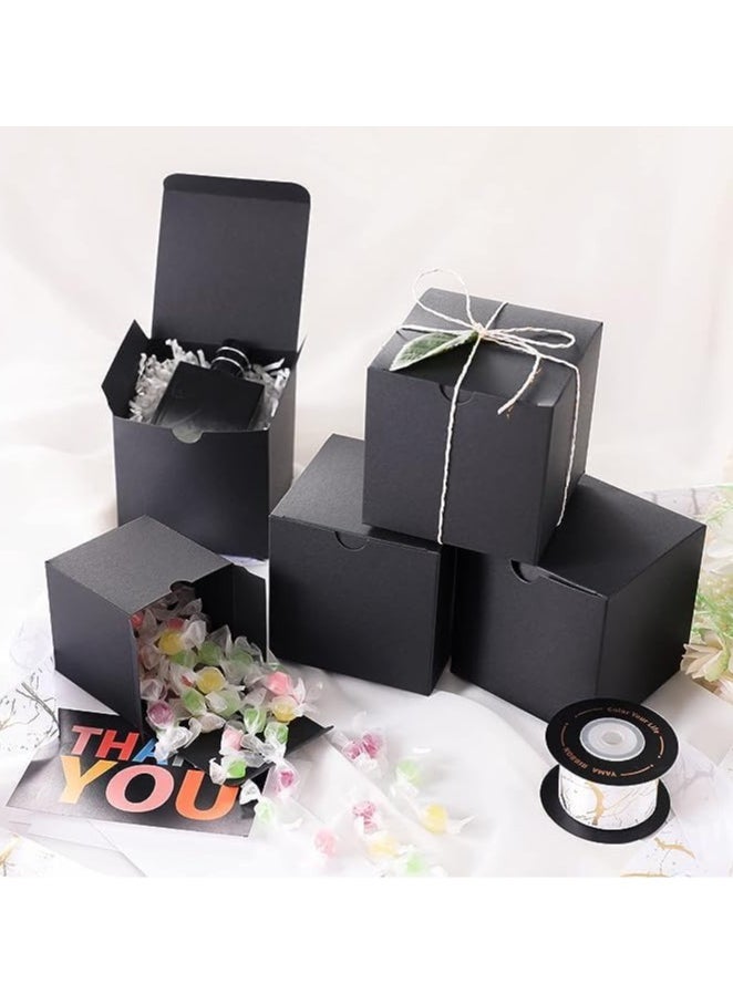 DIOTTI Gift Boxes, Gradient Gift Box with Lid Recycled Kraft Paper Favor Boxes Bridesmaid Proposal Boxes Christmas Gift Box for Bridesmaids Proposal, Crafting, Cupcake, Wedding (25 pcs, 8 * 8 * 8 cm,Black)  - Image 2