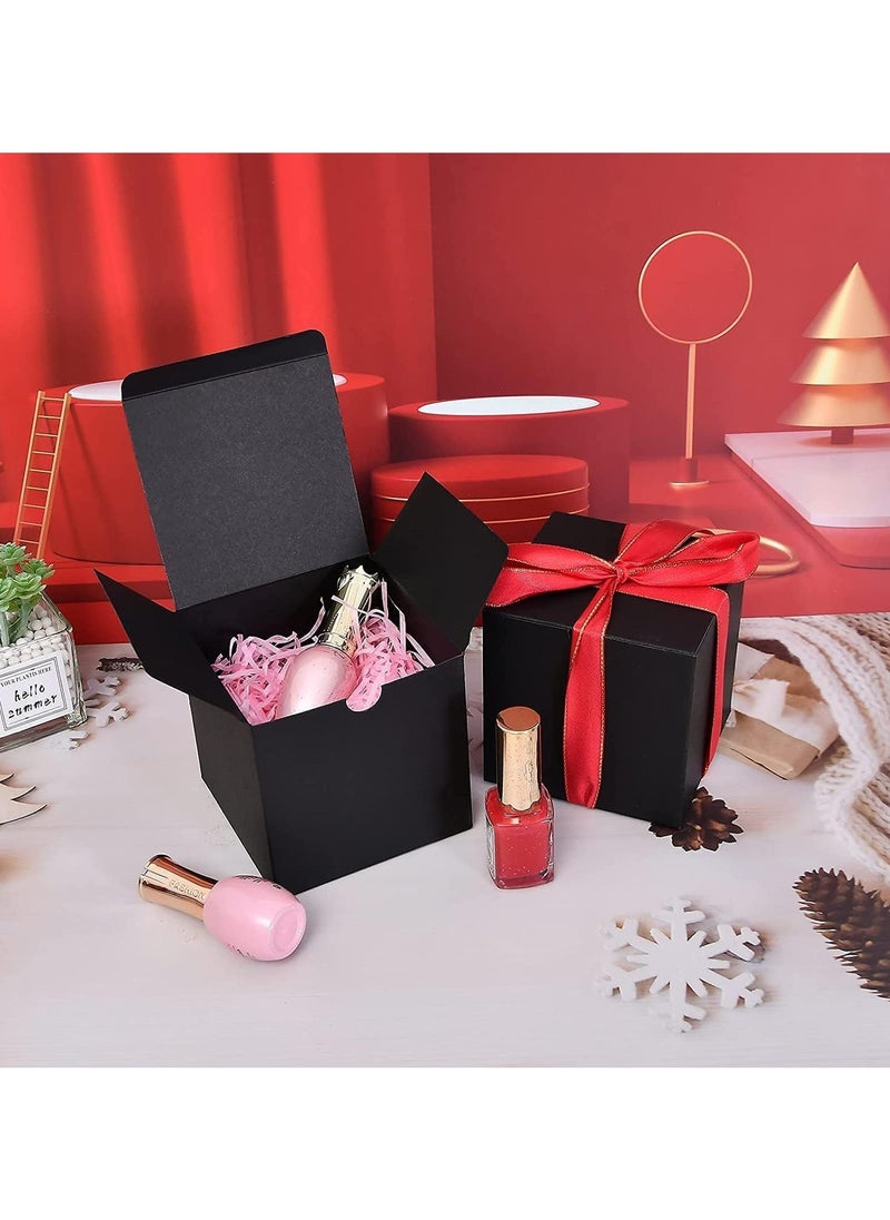 DIOTTI Gift Boxes, Gradient Gift Box with Lid Recycled Kraft Paper Favor Boxes Bridesmaid Proposal Boxes Christmas Gift Box for Bridesmaids Proposal, Crafting, Cupcake, Wedding (25 pcs, 8 * 8 * 8 cm,Black)  - Image 3
