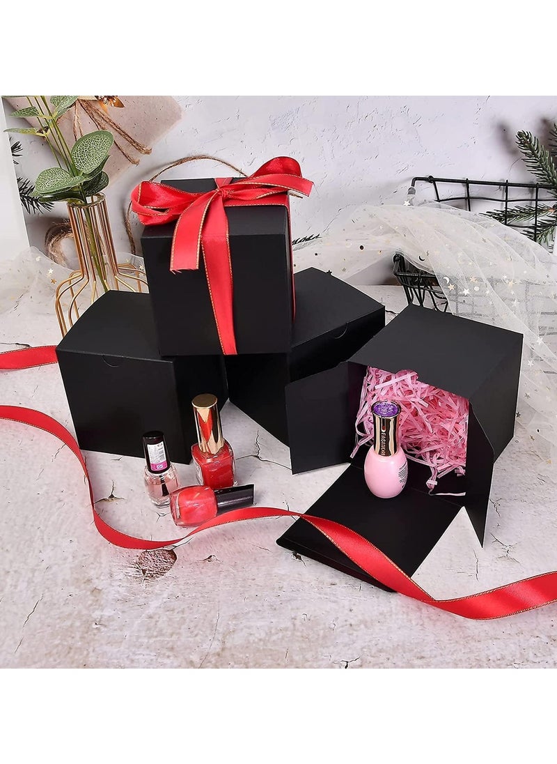 DIOTTI Gift Boxes, Gradient Gift Box with Lid Recycled Kraft Paper Favor Boxes Bridesmaid Proposal Boxes Christmas Gift Box for Bridesmaids Proposal, Crafting, Cupcake, Wedding (25 pcs, 8 * 8 * 8 cm,Black)  - Image 4