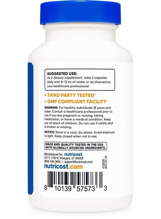 Nutricost نوتريكوست سيستانش توبولوزا 500 ملغ لكل حصة، 120 كبسولة - نباتي، خالي من الكائنات المعدلة وراثيًا، 60 حصة - Image 4