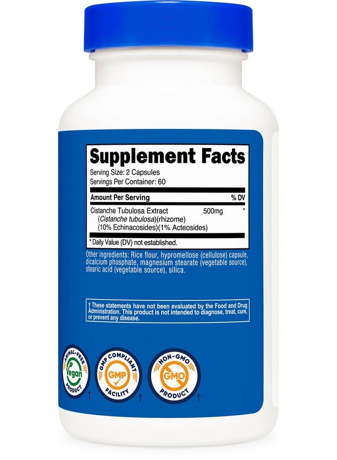 Nutricost نوتريكوست سيستانش توبولوزا 500 ملغ لكل حصة، 120 كبسولة - نباتي، خالي من الكائنات المعدلة وراثيًا، 60 حصة - Image 5