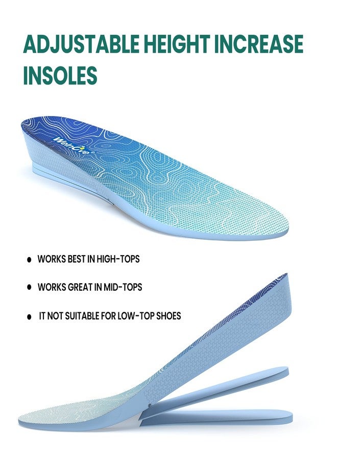 Welnove 3 Layers Adjustable Height Increase Insoles - Welnove 3/4 Length Heel Lifts Inserts for Women Men - Shoe Insoles for Leg Length Discrepancy, Heel Pain, Spurs, Achilles Tendinitis (Size S, 0.6-1 Inch) - Image 2