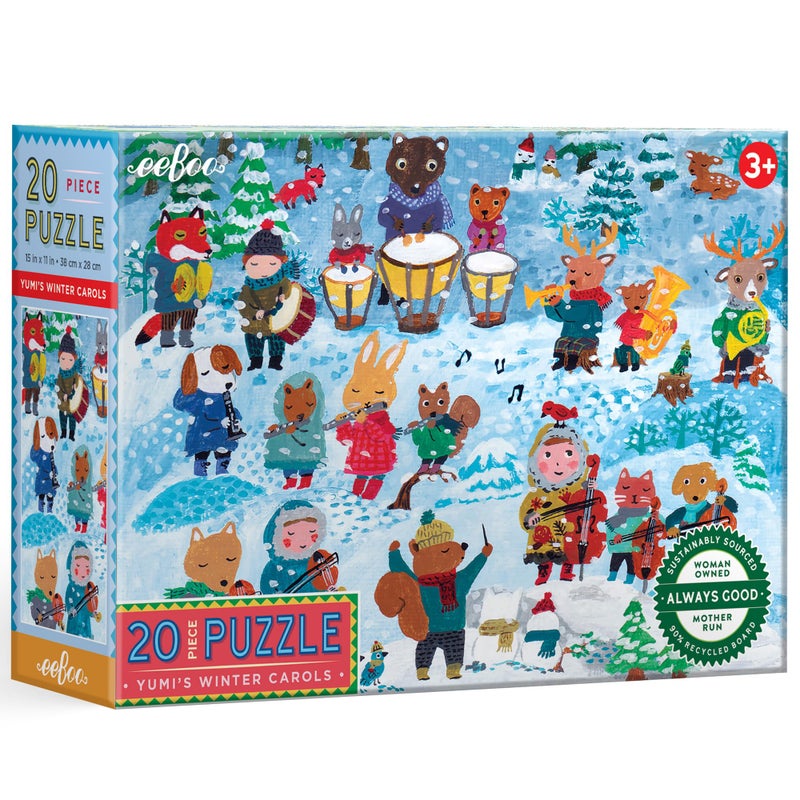 eeBoo 20 Piece Giant Floor Puzzle Yumis Winter Carols Childrens Puzzle Holiday Themed Large Pieces for Small Hands to Develop Motor Skills - Image 3