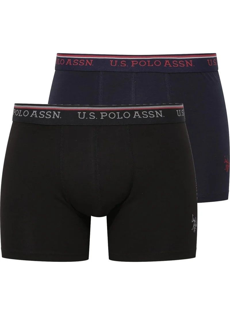 يو اس بولو اسن 80488 Men's Modal 2-Pack Boxer-Black&Navy Blue