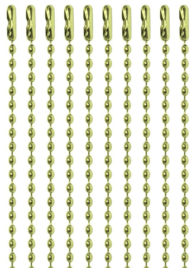Ball Chain 30 Inch Brass Plated Steel Number 3 Necklaces 10 Count