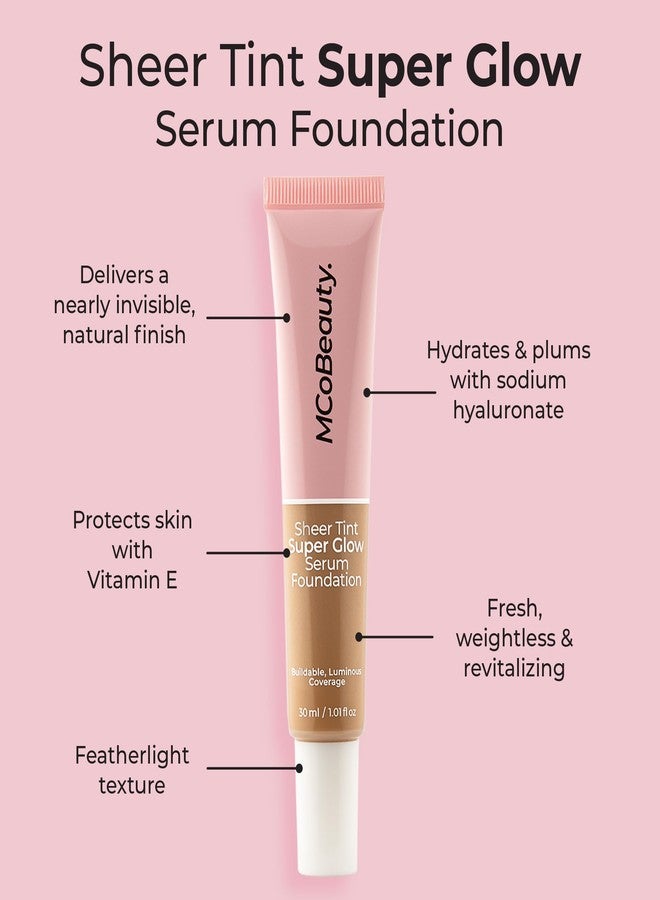 MCoBeauty Super Glow Sheer TINT Serum Foundation 7-8, Ultra-Invisible, Skin Perfecting, Lightweight, with Kiwi Fruit Extract and Shea Butter, Vegan, Cruelty Free Cosmetics - Image 2