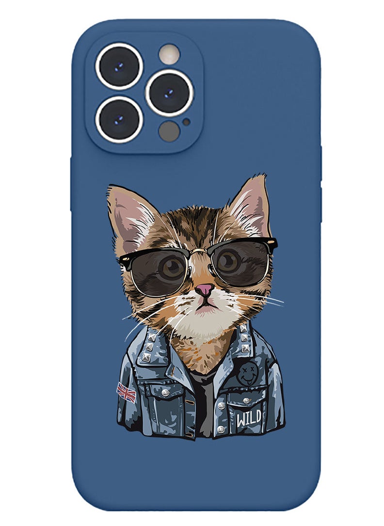 Theodor - Protective Slim Fit Case Liquid Silicone Cover with Full Body Protection Anti-Scratch Shockproof Case For iPhone 14 Pro Blue  - Sweet Summer Time - Image 1