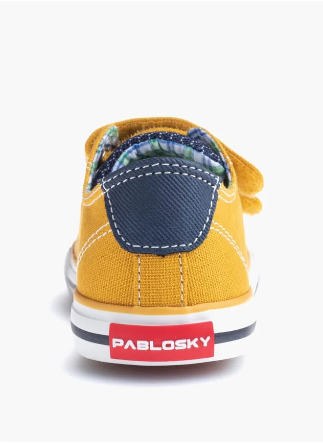 بابلوسكي Boys' Stitch Detail Sneakers with Hook and Loop Closure
