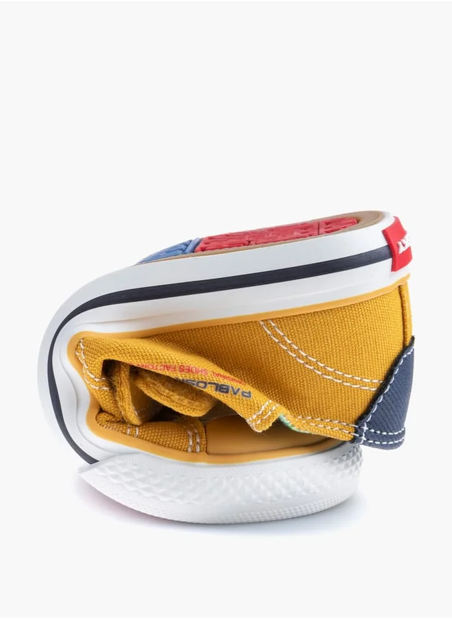 بابلوسكي Boys' Stitch Detail Sneakers with Hook and Loop Closure