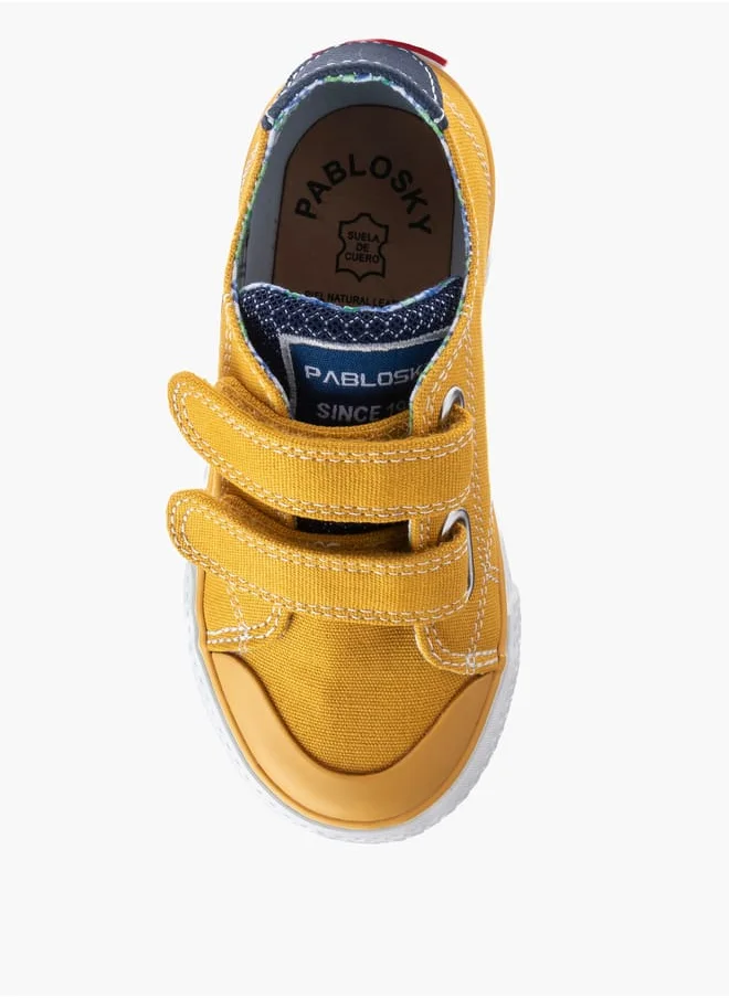 بابلوسكي Boys' Stitch Detail Sneakers with Hook and Loop Closure