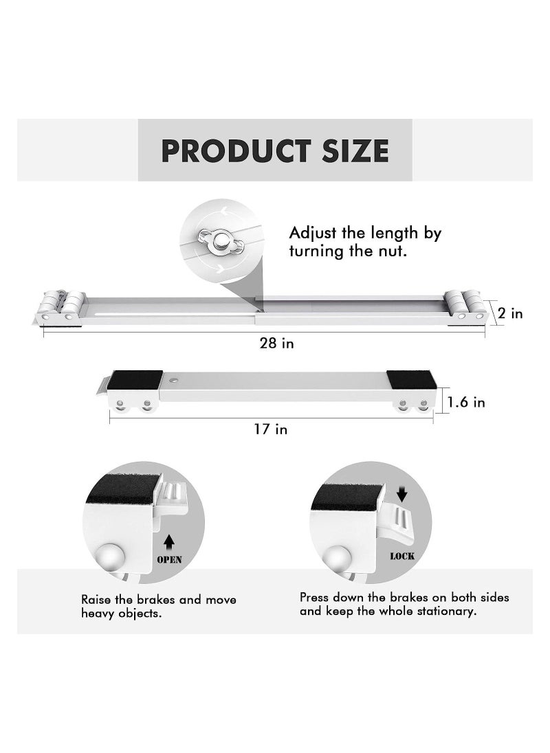 Furniture Dolly Mobile Roller, Extendable Appliance Rollers Mobile Washing Machine Base, Fridge Stand Moving Cart for Washing Machines, Refrigerators, Dryers, Dishwashers - Image 2