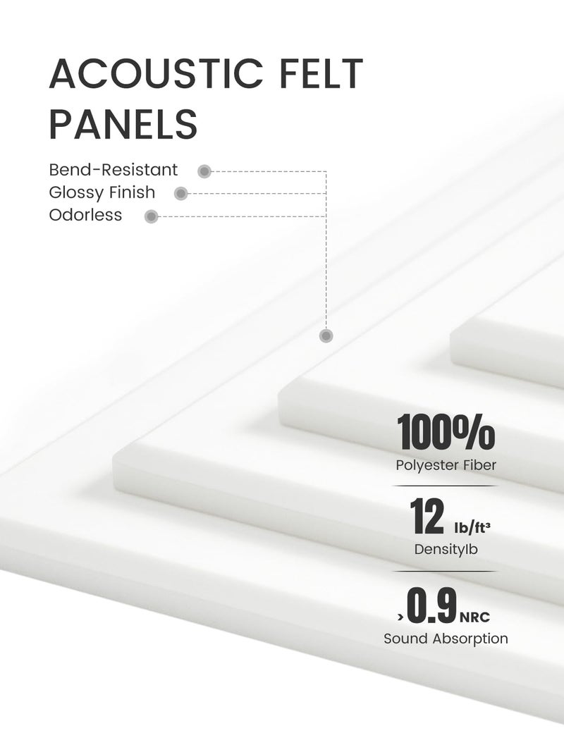 Fluxynara Large Felt Bulletin Board 48" x 36" Cork Board Alternative-12 Pack with 70 Safe Removable Adhesive Tabs, Cork Boards for Walls Cork Board for Home Office Classroom Pin Board - Milky White - Image 4
