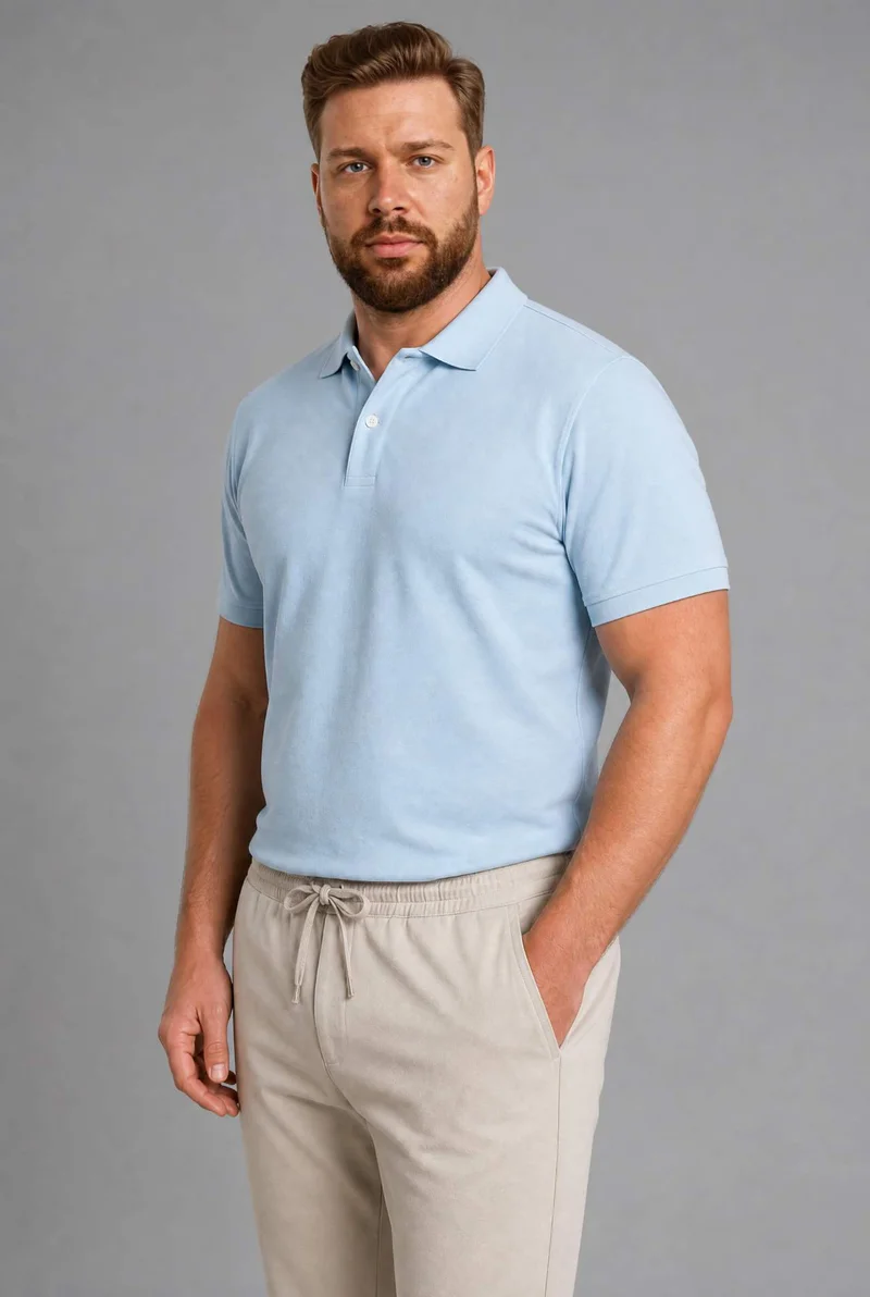 ديفاكتو Regular Fit Polo Collar Pique Short Sleeve Polo T-Shirt