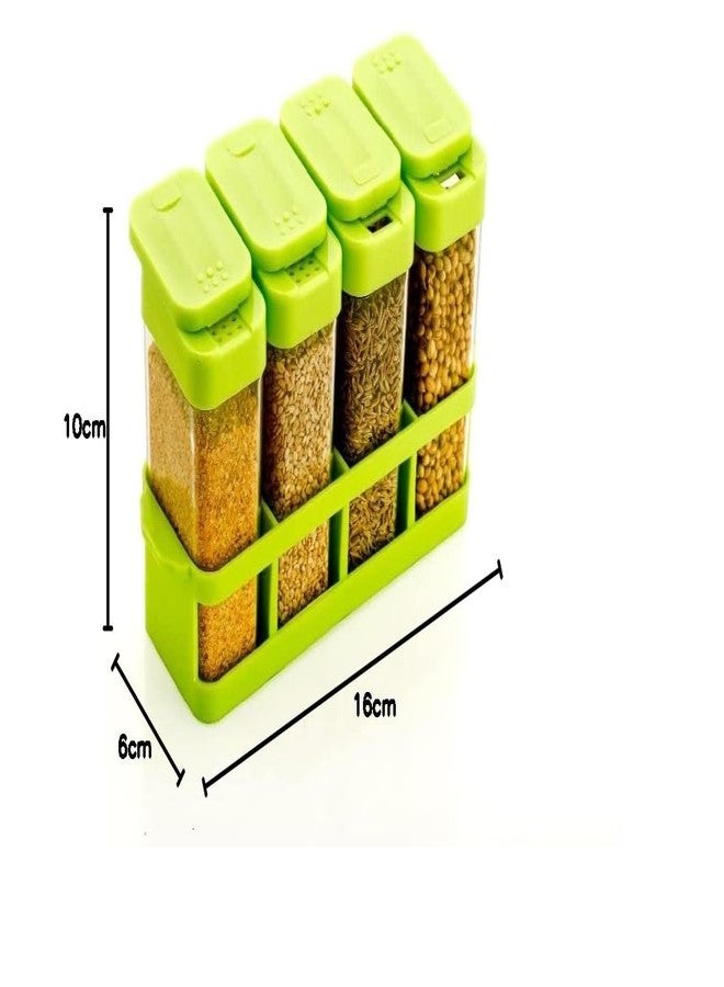 Touchcart Multipurpose 4 Pcs Spice Rack & Masala Box Set Airtight Condiment Containers with Black Flip Lids & Organizer Tray Kitchen Storage Solution for Spices, Herbs, Dry Fruits & More Multi - Image 5