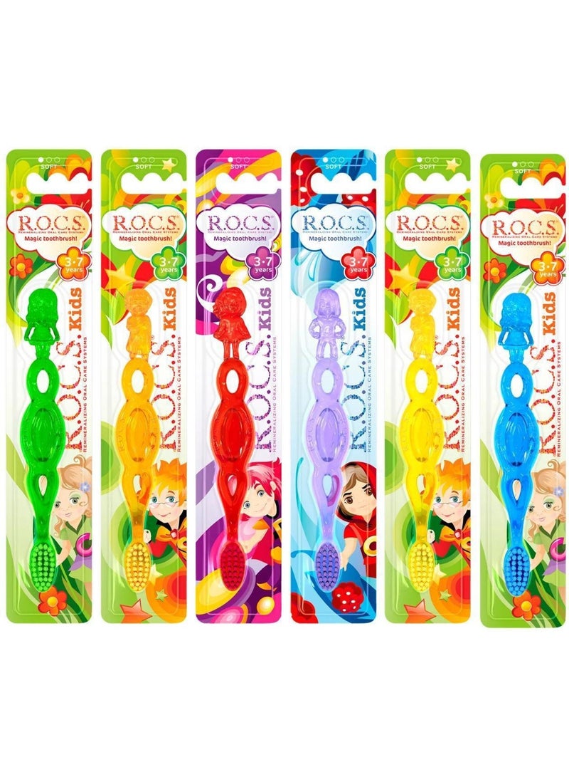 رينيه فورتيرير فرشاة أسنان R.O.C.S. Kids Magic السحرية للأطفال من 3 إلى 7 سنوات | شعيرات ناعمة | مقبض سحري ممتع | نظام تنظيف آمن للأسنان | مطورة بإشراف أطباء أسنان الأطفال | Safe Tooth-Brushing System - Image 2