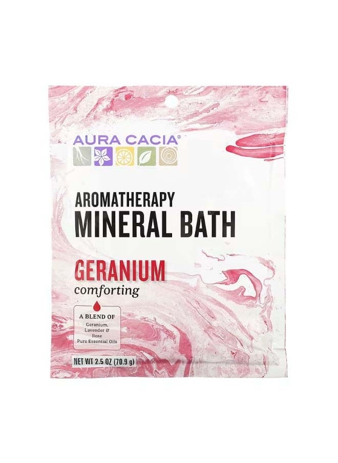 Aura Cacia Aromatherapy Mineral Bath Comforting Geranium 2.5 oz 70.9 g  - Image 1