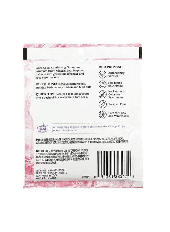 Aura Cacia Aromatherapy Mineral Bath Comforting Geranium 2.5 oz 70.9 g  - Image 2