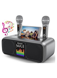 SDRD S39 Pro Portable Bluetooth Speaker With 2 Microphones UHF Wireless Karaoke Machine For Adults And Kids Speaker System With Gradual Colorful LED Lights For Home Party  - Image 1