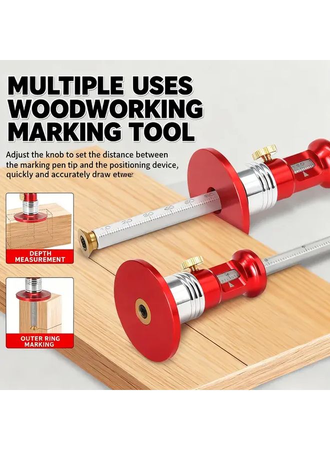 Multifunctional Line Drawing Tool Heavy Duty Woodworking Marking Kit With Adjustable Guide Rail - Image 5
