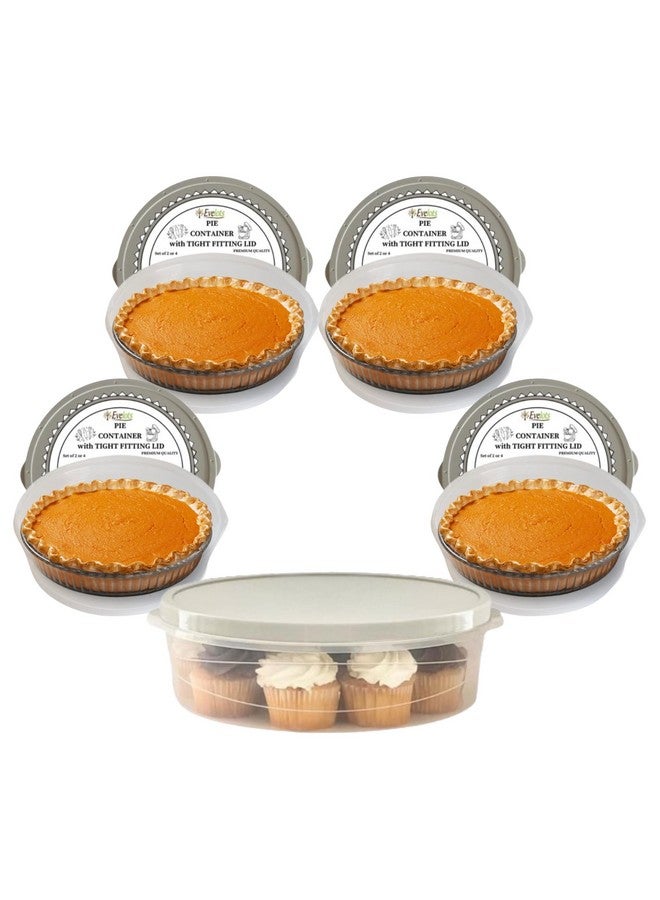 Evelots 4-Pack 10-Inch Airtight Food Storage Container with Lid - Portable Carrier for Pies, Cakes, Cupcakes & More - BPA-Free Clear Plastic - Secure & Easy Transport - Image 1