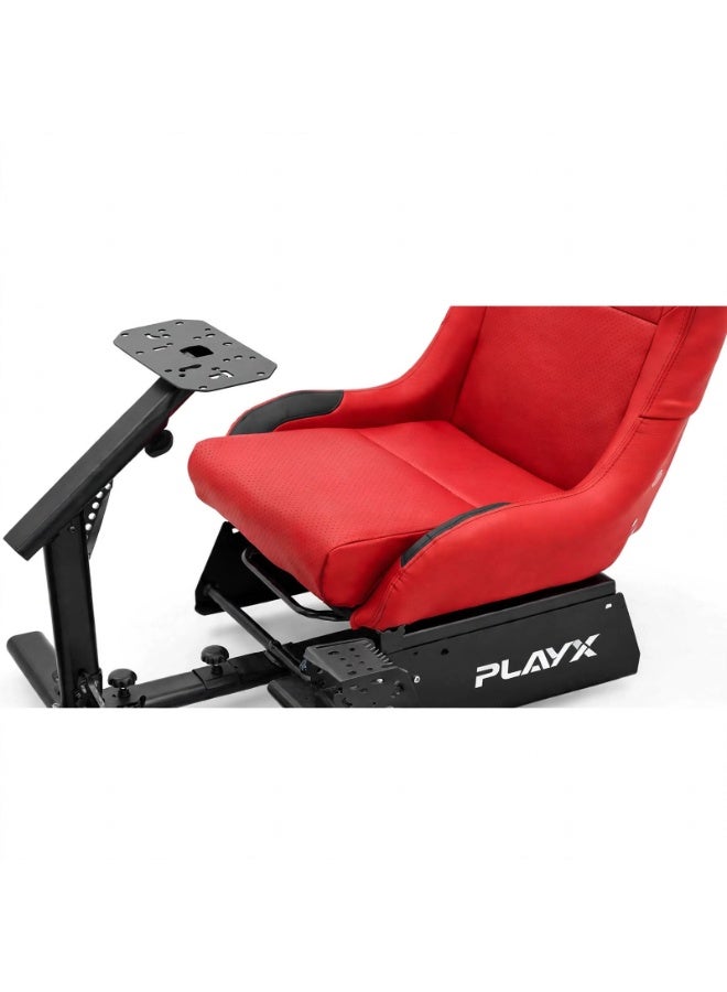 PlayX Ultimate Foldable Racing Simulator Cockpit with Bucket Seat & Steering Wheel Stand for Logitech G923 G29 G920 G27 G25 Thrustmaster T248 T300 Fanatec DD1 DD2 | Heavy Duty Racing Wheel Stand with Gaming Chair, Pedal & Shifter Mount for PS4 PS5 Xbox One PC | 330LBS Steel Frame Racing Chair Cockpit with Adjustable Wheel & Pedal Position, Foldable Backrest for Easy Storage - Image 4