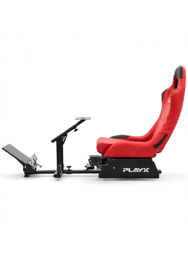 PlayX Ultimate Foldable Racing Simulator Cockpit with Bucket Seat & Steering Wheel Stand for Logitech G923 G29 G920 G27 G25 Thrustmaster T248 T300 Fanatec DD1 DD2 | Heavy Duty Racing Wheel Stand with Gaming Chair, Pedal & Shifter Mount for PS4 PS5 Xbox One PC | 330LBS Steel Frame Racing Chair Cockpit with Adjustable Wheel & Pedal Position, Foldable Backrest for Easy Storage - Image 5