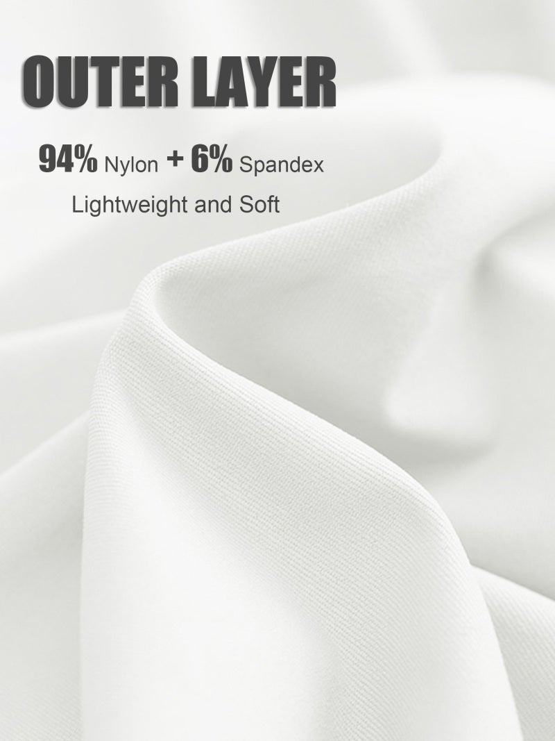 Stretchy A-Line Mini Skirt - Medium White 2-Layer Design With Side Pocket, Shorts Liner, Elastic Waist For Tennis Golf Badminton Sporty Activities - Image 5