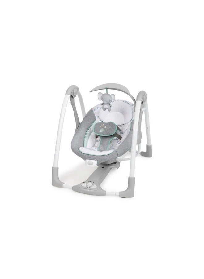 إنجنيونتي إنجينويتي كونفرت مي 2 في 1 مدمج ومحمول، هزاز للأطفال ومقعد للأطفال الرضع، اهتزازات موفرة للطاقة، أصوات طبيعية، مناسب من 0-9 أشهر، الوزن 6-20 رطلاً (سويل) - Image 1