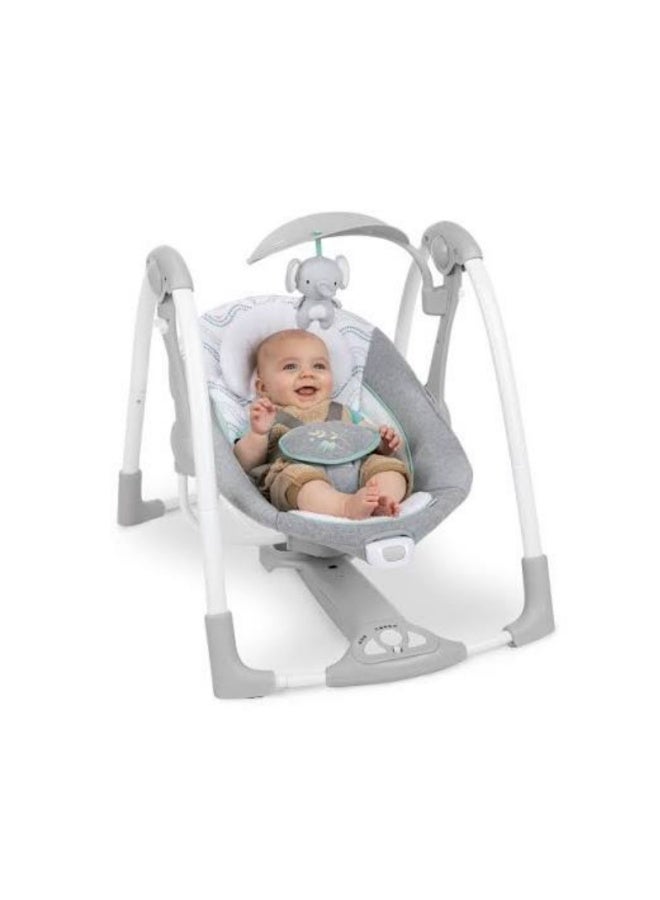 إنجنيونتي إنجينويتي كونفرت مي 2 في 1 مدمج ومحمول، هزاز للأطفال ومقعد للأطفال الرضع، اهتزازات موفرة للطاقة، أصوات طبيعية، مناسب من 0-9 أشهر، الوزن 6-20 رطلاً (سويل) - Image 2