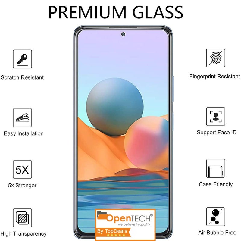 OpenTech ® Military-Grade Tempered Glass Screen Protector for Redmi Note 9 Pro / Note 9 Pro Max / Note 10 Pro / Note 10 Pro Max / K40 / K40 Pro / K40 Pro Plus / 11x / 11x Pro / POCO F3 with Edge to Edge Coverage and Easy Installation kit - Image 3