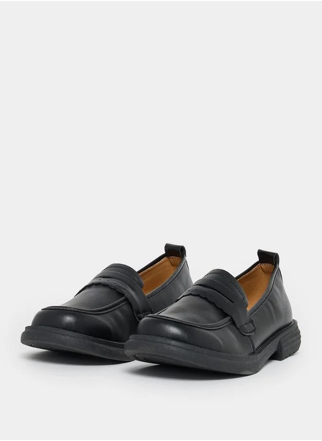 Styli Leather Look Chunky Loafers